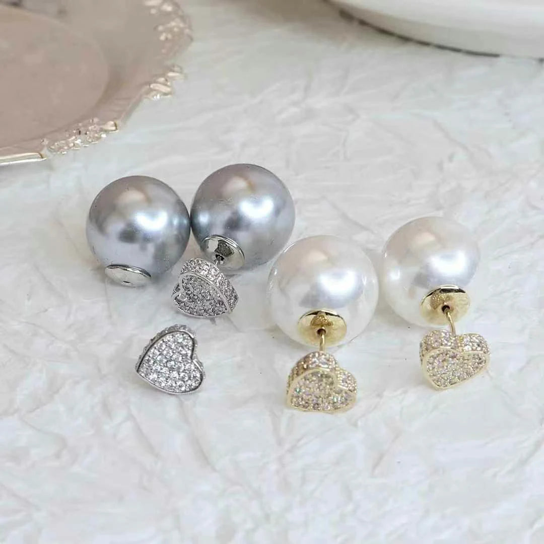 Fashion Trendy Heart Shaped Simple Minimalistic Stud Earrings for Girls Sweet Art Deco Jewelry for Women Ladies Accessories