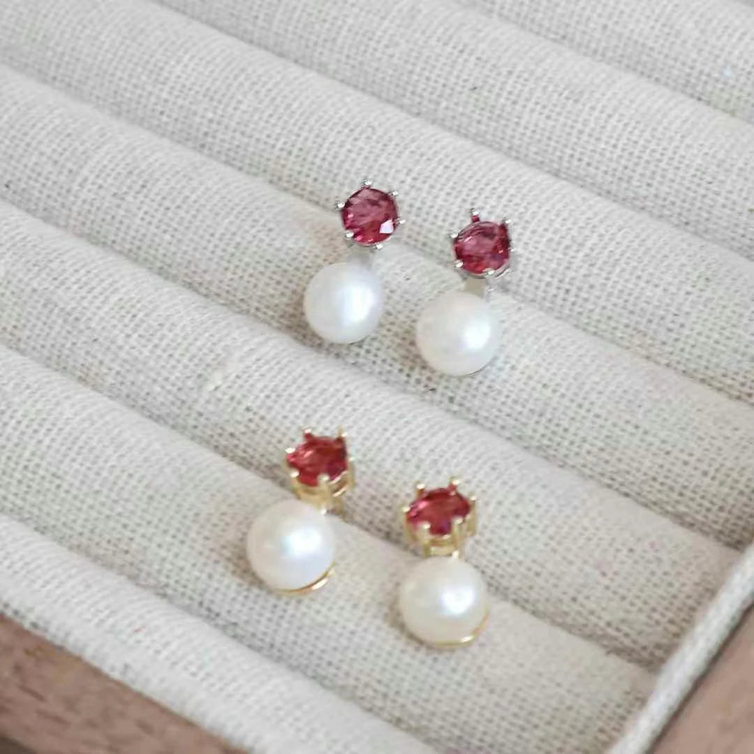 Women Creative Design Imitation Pearl Red Drop Earring Fashion Graceful Luxurious Dainty Wholesale Jewelry Accessories for Daily