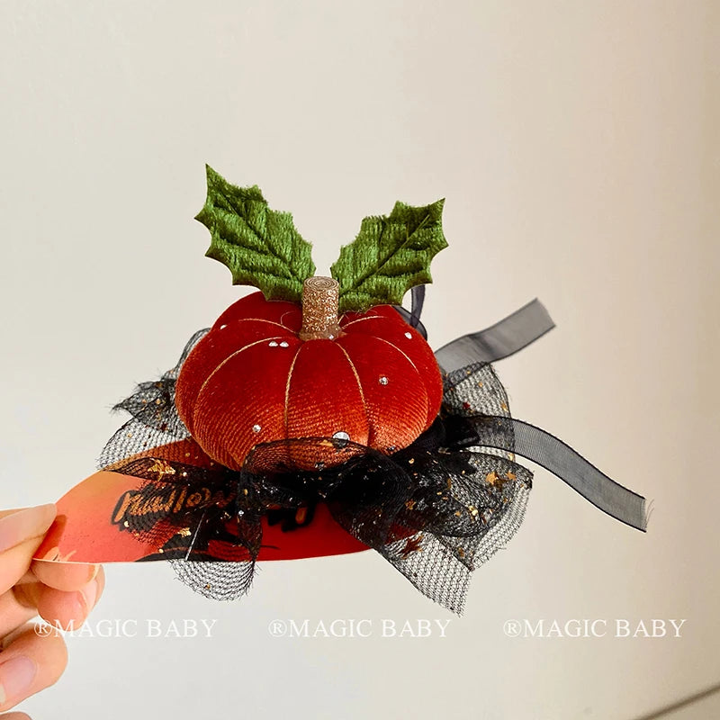 Halloween Pumpkin Hair Clip Skull Demon for Kids Spooky Cute Hairpins Child Costume Party Hair Accessories Trick or Treat Gift