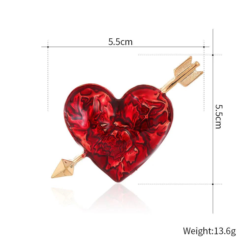 Fashion Trendy Heart Shaped Cupid Brooches for Girls Sweet Elegant Stylish Graceful Jewelry for Women Ladies Accessories Chic
