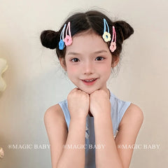 Minimalistic Plaid Flower Snap Hair Clips for Baby Girls Cute Sweet Kids Hair Accessories Made of Alloy Stock