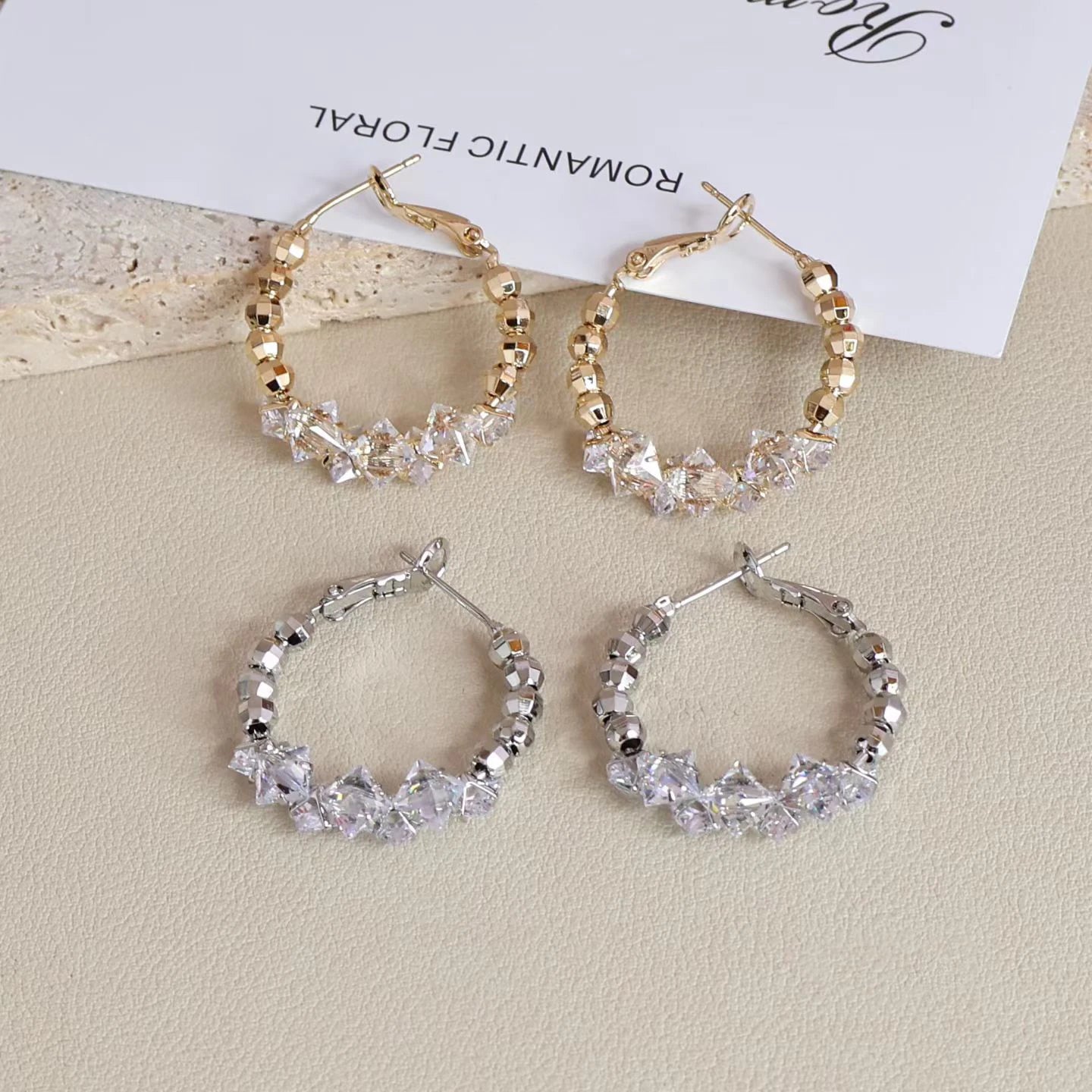 Female Hot Sale New Design Rhinestone Small Hoop Earring Fashion Elegant Glamorous Luxurious Wholesale Jewelry Accessories