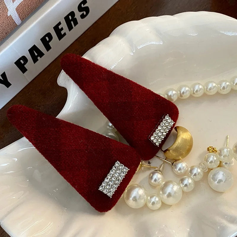 Glitter Elegant Luxury Solid Color Hair Clips for Girls Sweet French Style Snap Clips for Women Ladies Hair Accessories Chic