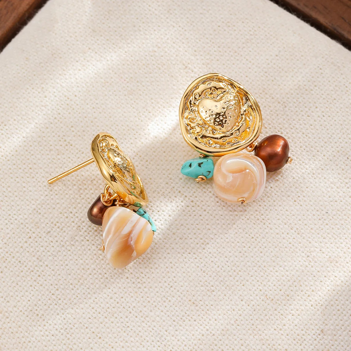 Ladies Shell Turquoise S925 Silver Freshwater Pearl Stud Earring Elegant Charms Dainty Low MOQ in Stock Bulk Jewelry for Women