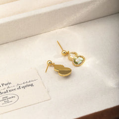 Fashion S925 Silver Shell White Zircon Gourd Drop Earrings for Girls Elegant Jewelry for Women Ladies Wholesale China Factory