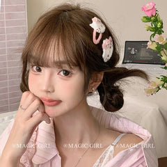 Fashionable Kitty Cat Hair Clips for Girls and Women Sweet and Stylish Fabric Snap Hair Accessories Trendy and Lustrous