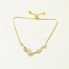 Fashion Trendy Elegant Graceful Necklaces for Girls Dainty Butterfly Glitter Jewellry for Women Ladies Accessories Wholesale