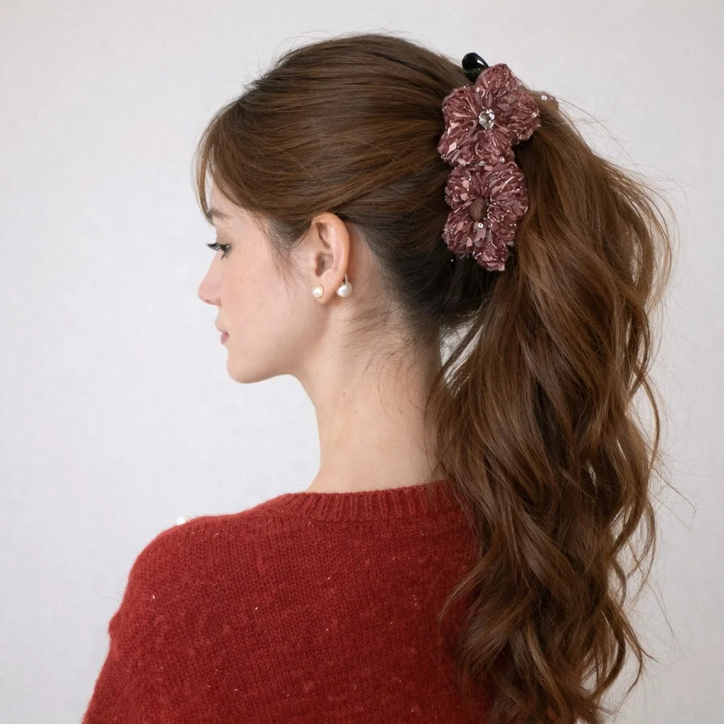 Women Winter Autumn Flower Shape Banana Clips Fashion Elegant Vintage Lightweight Wholesale in Stock Hair Clips Accessories