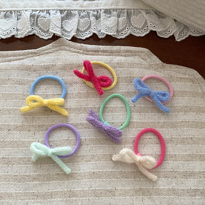 Fashion Sweet Bowknot Scrunchies for Baby Girls Cute Classic High Elastic Hair Ties for Kids Children Hair Accessories in Stock