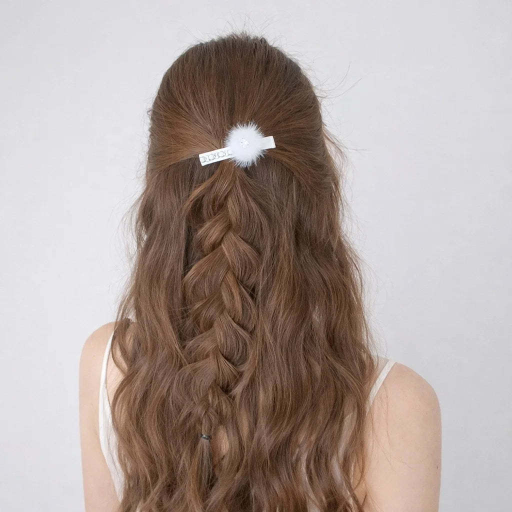 Women Fluffy Rhinestone Small Barrette Fashion Sparking Glitter Elegant High Quality Bulk in Store Hair Clips Daily Accessories