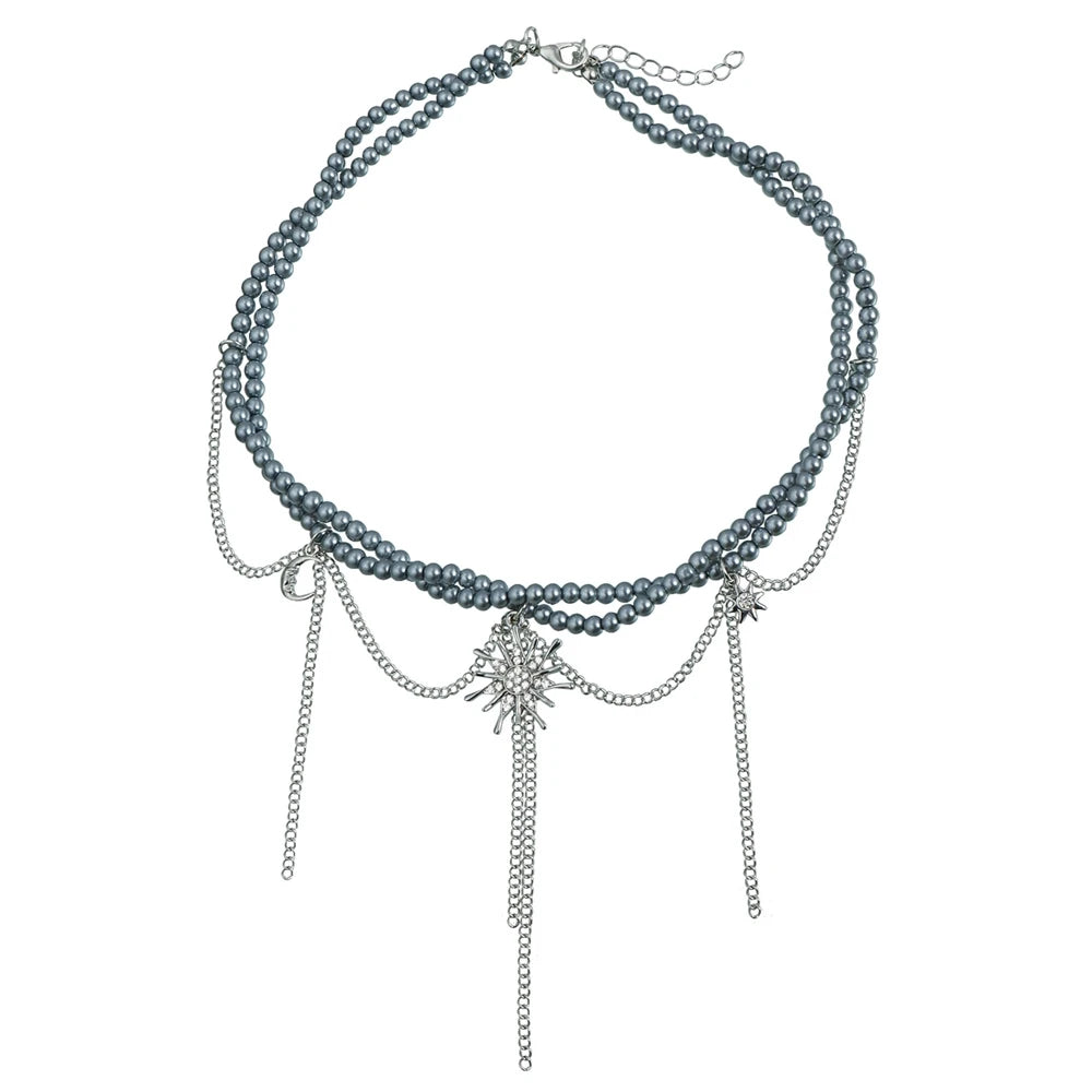 Fashion Beads Sweet Tassel Sun Glamorous Charms Necklaces for Girls Sweet Spicy Jewelry for Women Ladies Accessories Parties