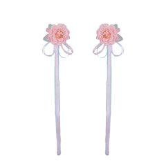 Sweet Flower Ribbon Cute Hair Clips for Baby Girls Vintage Chinese Style Alligators for Children Kids Hair Accessories in Stock