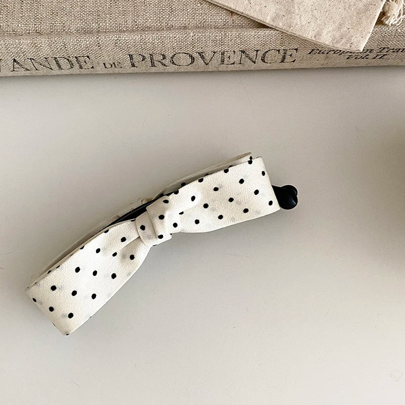 Fashion Polka Dot Bowknot Elegant Hair Clips for Girls Sweet Chic Banana Clips for Women Ladies Hair Accessories in Stock