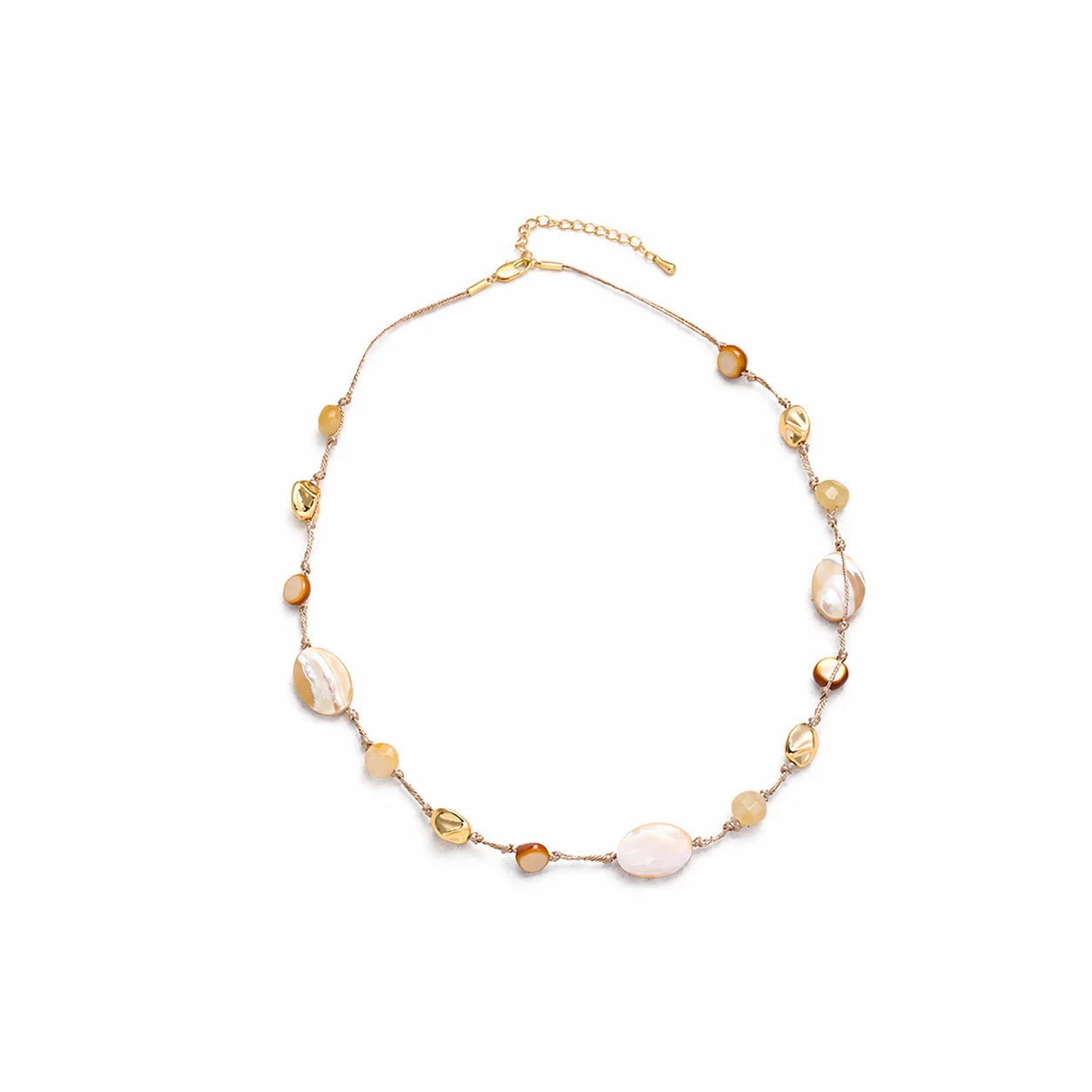 Fashion Abalone Shell Natural Stone Crystal S925 Silver  18K Gold Plated Jewelry Sets for Girls Earrings Necklaces for Women