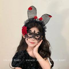 Halloween Headband for Kids Cat Rabbit Rose Skull Spooky Cute Hairband Children Costume Party Hair Accessories Trick or Treat