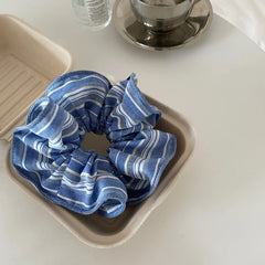 Fabric Plaid Black Blue Ponytail Holder Hair Thick Thin Hair Fashion Elegant in Stock Hair Ties Accessories for Women Kids Daily