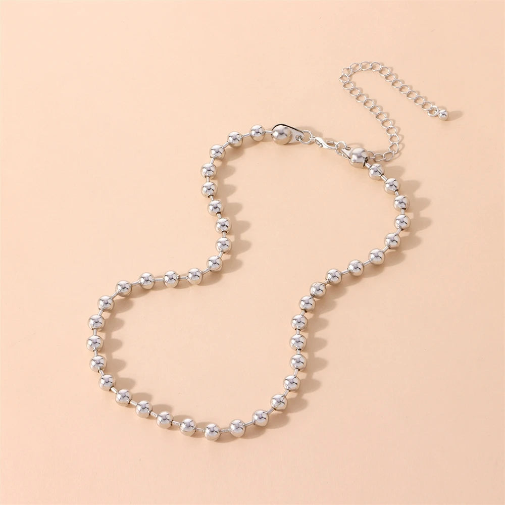 Fashion Simple Beads Minimalistic Trendy Necklaces for Girls Stylish Elegant Jewelry for Women Ladies Accessories Wholesale