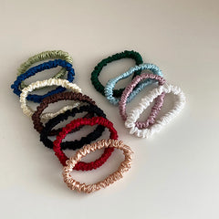 Classic Simple 100% Silk Scrunchies for Girls High Elastic Fashion Hair Ties Sweet Style Hair Accessories for Women and Ladies