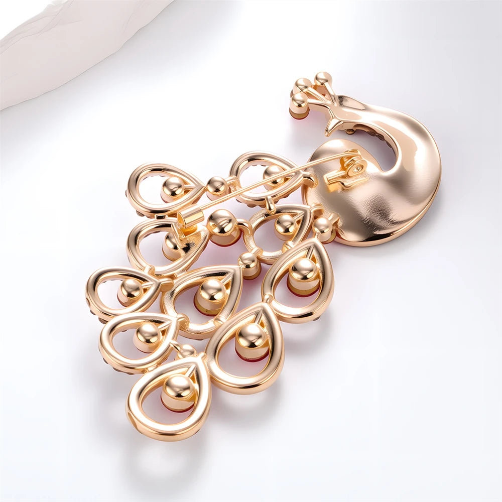 Fashion Glitter Sparking Birds Peacock Brooches for Girls Rhinestone Dainty Pins Jewelry for Women Ladies Accessories Wholesale