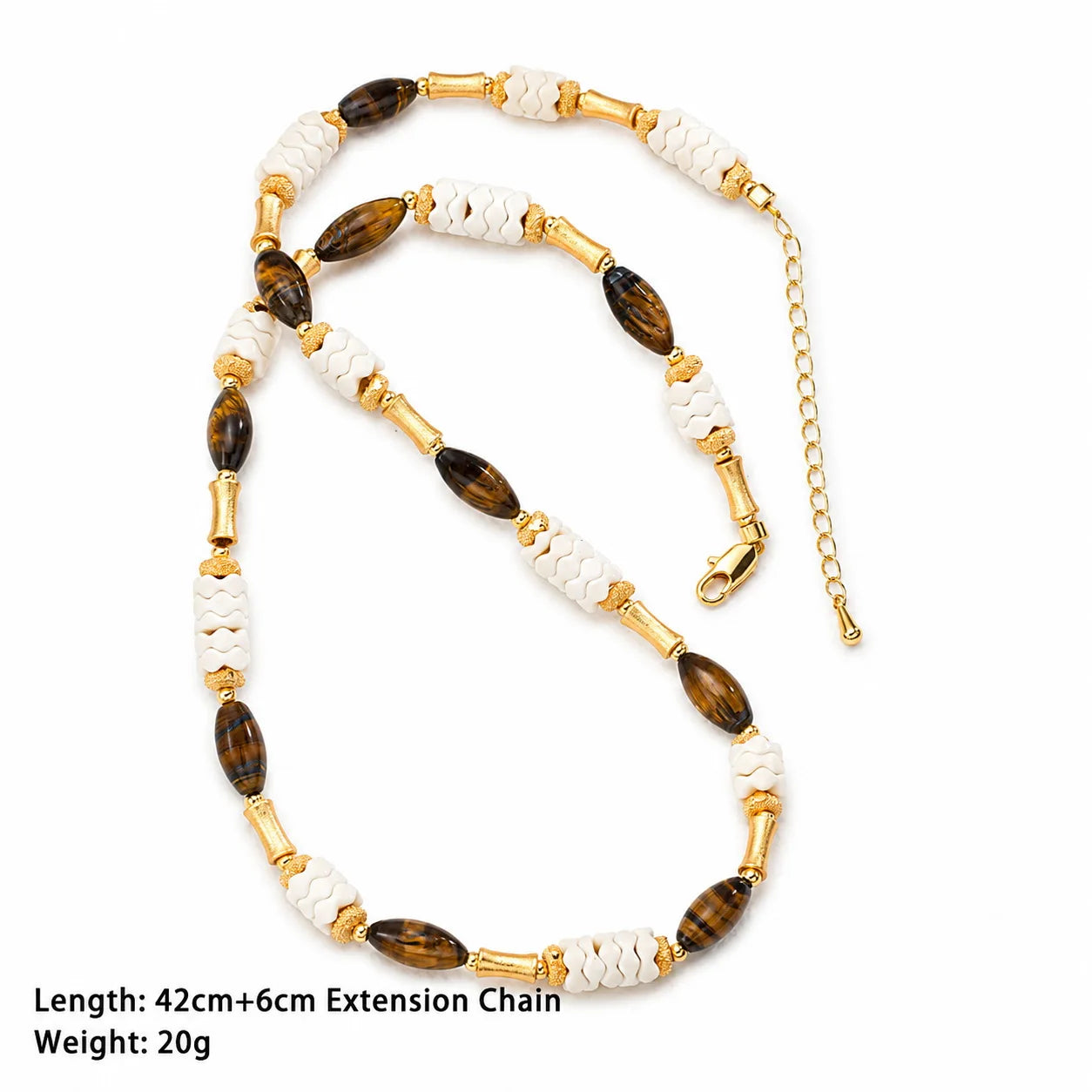 Fashion Tiger Eye Stone Resin Copper 18K Gold Plated Jewelry Sets for Girls Necklaces Bracelets for Women Ladies Wholesale