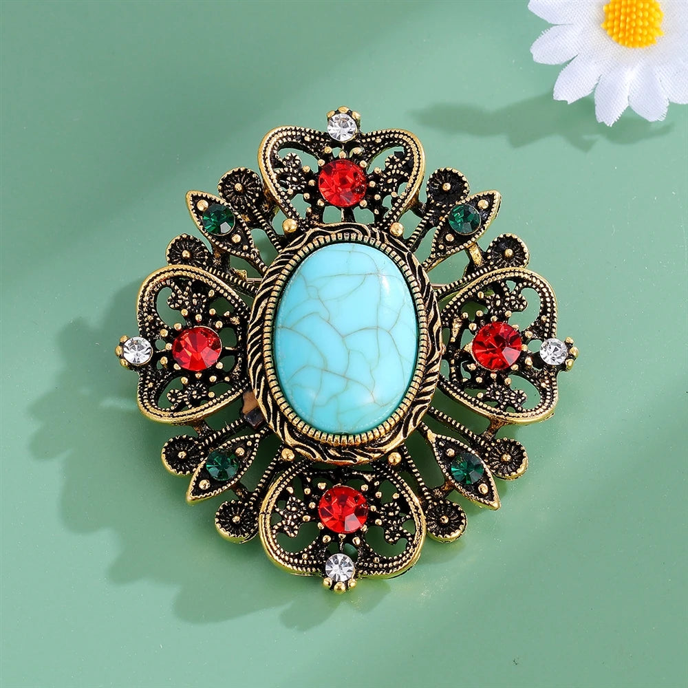 Fashion Vintage Elegant Retro Luxury Brooches for Girls Glamorous Charms Pins Jewelry for Women Ladies Accessories Wholesale