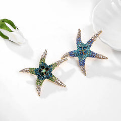 Fashion Star Sweet Glitter Rhinestone Brooches for Girls Elegant Trendy Glamorous Pins Jewelry for Women Ladies Accessories
