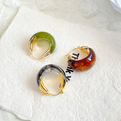 Fashion Resin Simple Hoop Earrings for Girls Sweet Elegant Jewelry for Women Ladies Wholesale China Manufacturer Low MOQ Bulk