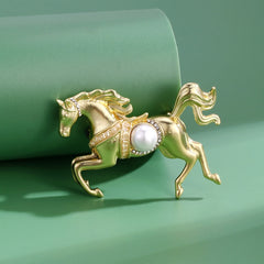 Fashion Animals Horses Sweet Trendy New Year Brooches for Girls Stylish Glamorous Jewelry for Women Ladies Accessories Wholesale