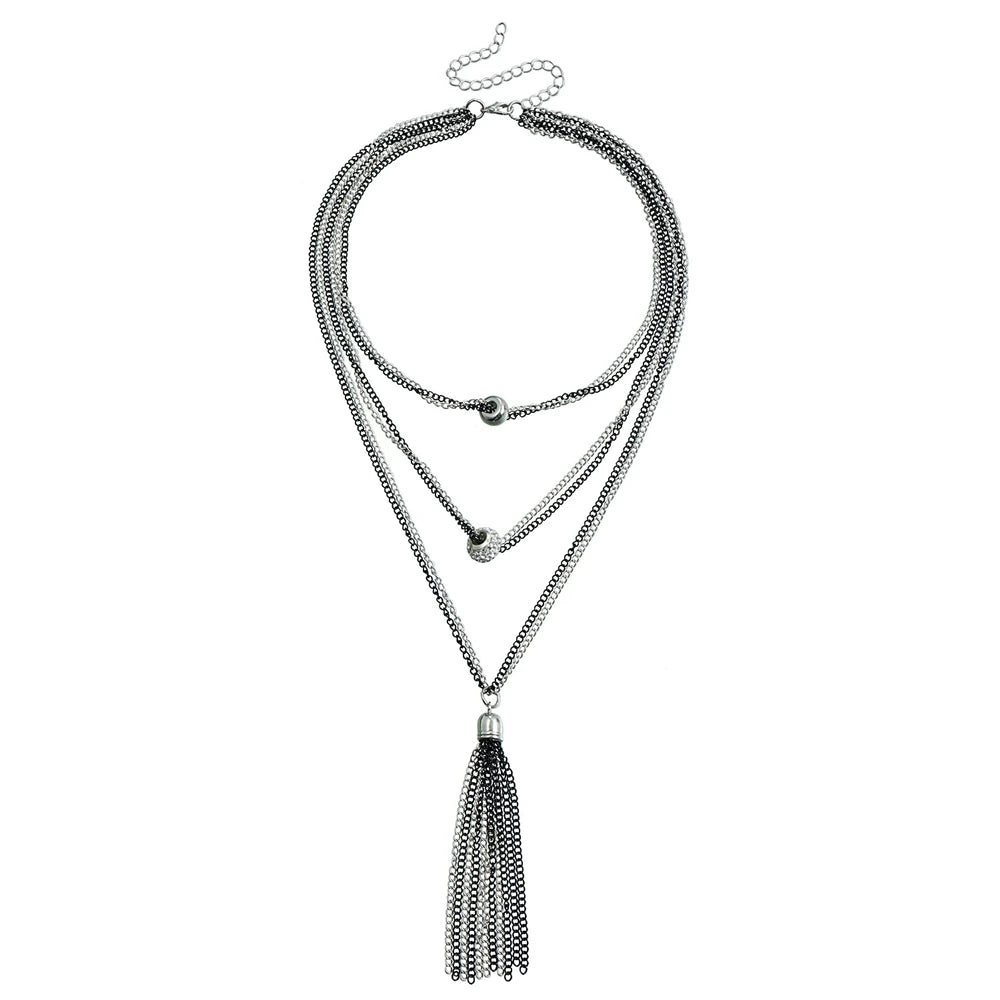 Fashion Metal Elegant Stylish Trendy Tassel Necklaces for Girls Glamorous Refined Jewellry for Women Ladies Accessories Chic
