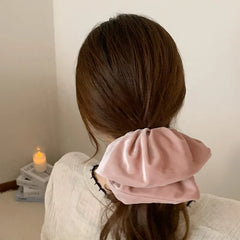 Female Velvet Solid Colored Large High Elastic Thick Thin Hair Scrunchies Fashion Elegant Simple Hair Ties Accessories for Daily
