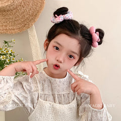 Chic Stylish Hair Ties for Baby Girls Cute Sweet Flower Plaid Scrunchies Fashionable Hair Accessories for Kids and Children