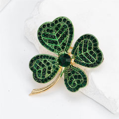 The Lucky Four-leaf Clover Brooches for Girls Sweet Elegant Glitter Pins Jewelry for Women Ladies Accessories Wholesale Chic