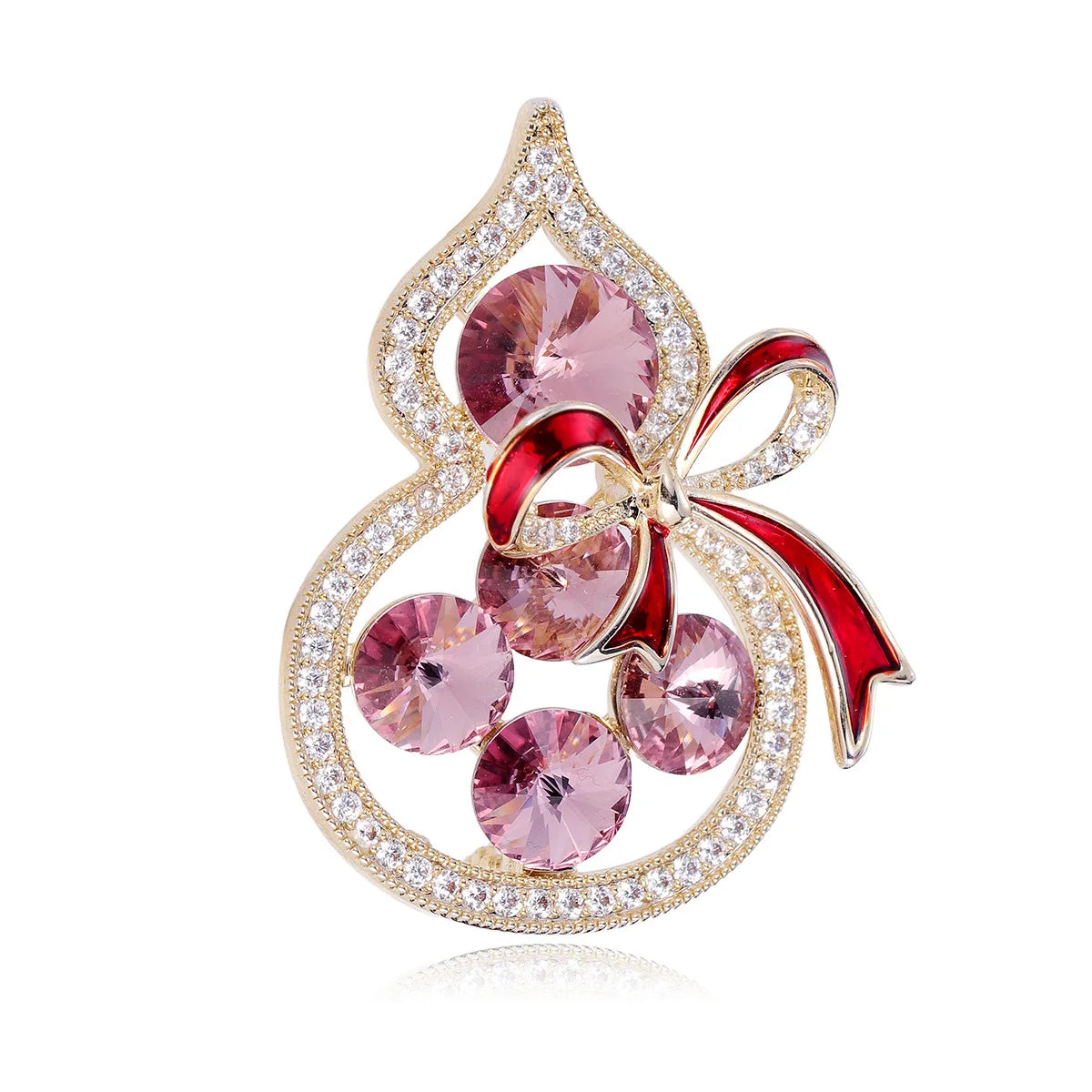 Fashion Glitter Gourd Sparkle Sweet Brooches for Girls Sweet Elegant Pins Jewelry for Women Ladies Accessories Chinese Supplier