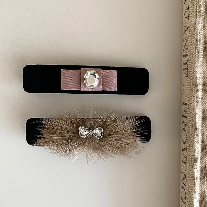 Fashion Simple Elegant Hair Clips for Girls French Style Graceful Glitter Bowknot Barrettes for Women Ladies Hair Accessories