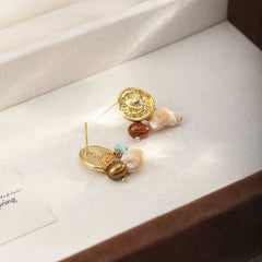 Fashion Turquoise Freshwater Pearl Shell Drop Earrings for Girls Boho Elegant Jewelry for Women Ladies Wholesale China Factory