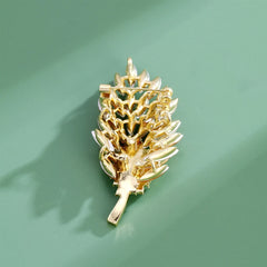 Fashion Glitter Rhinestone Sparking Leafs Brooches for Girls Sweet Elegant Glamorous Jewelry Pins for Women Ladies Accessories