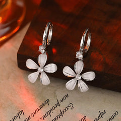 Female Flower Heart Butterfly Slim Small Dangle Earring Fashion Elegant Sweet Wholesale Bulk Order Jewelry Accessories for Daily
