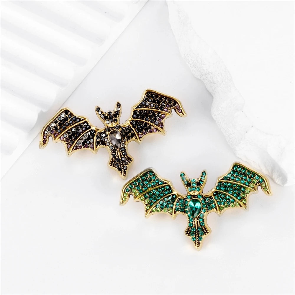 Fashion Dainty Glitter Rhinestone Sparking Bat Animals Brooches for Girls Trendy Pins Jewelry for Women Ladies Accessories