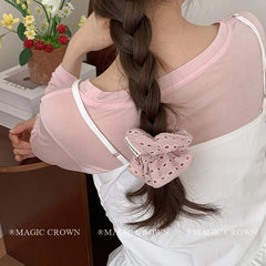 Female Solid Color Large Elastic Ponytail Holder Scrunchies Elegant Fashion Wholesale in Stock Hair Ties Accessories for Women