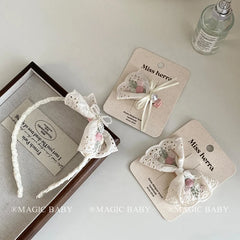 Sweet Cute Bowknot Flower Imitation Pearl Head Band for Baby Girls Elegant Graceful Hair Band for Kids Children Hair Accessories