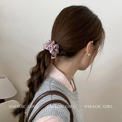 2025 Hot Sale Solid Color Fabric High Elastic Scrunchies Fashion Elegant Classic in Stock Hair Ties Accessories for Women Daily