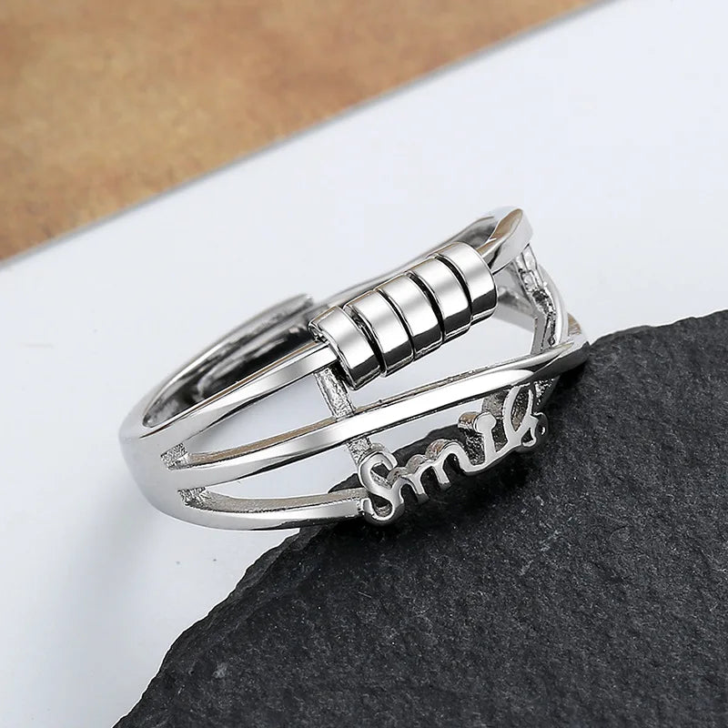 Women's Light Luxury Transfer Bead Hip-hop Open Ring Geometric Minimalist Adjustable Rings Modern Fashion Jewelry Gift Wholesale