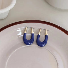 Fashion Simple Minimalistic Art Deco Hoop Earrings for Girls Sweet Elegant Glamorous Jewelry for Women Ladies Accessories Chic