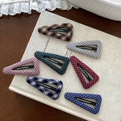 Simple Plaid Minimalistic Hair Clips for Baby Girls Cute Sweet Fashion Snap Clips for Kids Children Hair Accessories in Stock