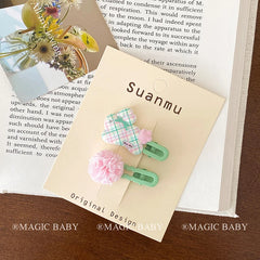High Quality Kids Cartoon Candy Color Small Alligator Hairpins Sweet Cute Fabric Accessory for Children's Daily Use Wholesale