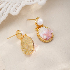 Female New Design Pink Green Blue Freshwater Pearl S925 Silver 18k Gold-plated Earring Low MOQ in Stock Elegant Glitter Jewelry