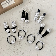 Kids Star Heart Bowknot Decorative Black Snap Clips Hair Ties Sets Fashion Elegant in Stock Scrunchies Hairpins Accessories
