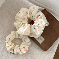 Cute Strawberry Fashion Scrunchies Elegant Women's Hair Ties Trendy Stock Decoratives for Girls and Ladies