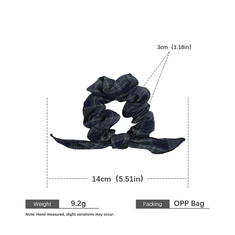 Simple Minimalistic Bowknot Fashion Scrunchies for Girls Plaid Elegant Hair Ties for Women Ladies Hair Accessories in Stock