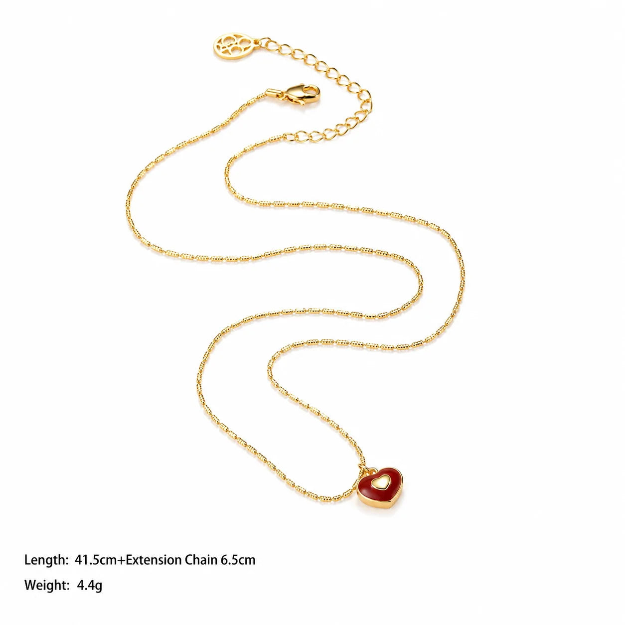 Fashion Heart Shaped Simple Copper 18K Gold Plated Necklaces for Girls Trendy Jewelry for Women Ladies Wholesale China Supplier